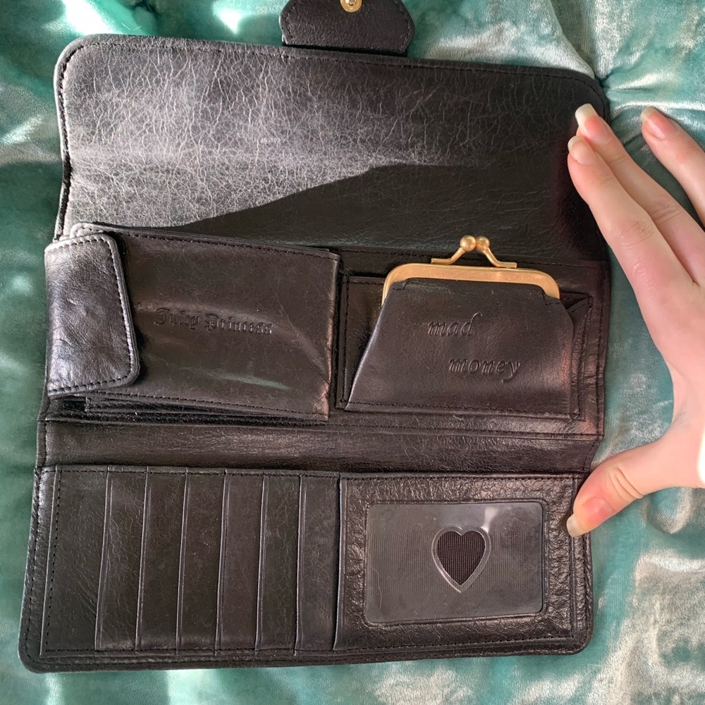 Juicy Couture Black Leather Clutch Wallet